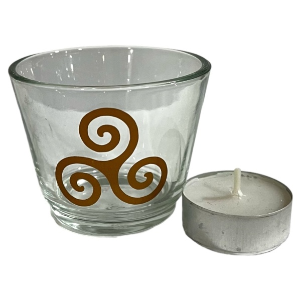 Triskele - Glass Votive Candle Holder