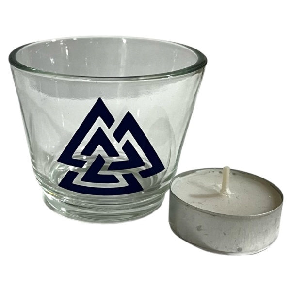 Valknut - Glass Votive Candle Holder