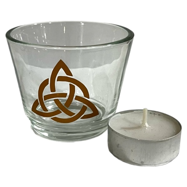 Triquetra - Glass Votive Candle Holder